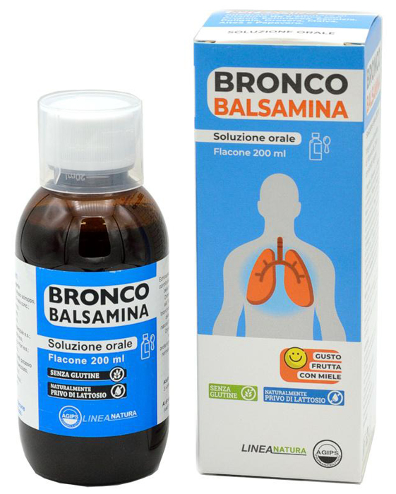 BRONCOBALSAMINA SOLUZIONE ORALE 200 ML GUSTO FRUTTA CON MIELE - Farmacia De Pasquale