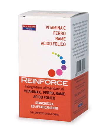 REINFORCE FERRO + RAME + VITAMINA C 30 COMPRESSE MASTICABILI - Farmacia De Pasquale