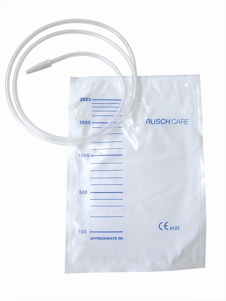 SACCA DI DRENAGGIO LETTO PER INCONTINENZA 2000ML IN PVC CON TUBO DI RACCORDO 130CM DIAMETRO 5X7MM MONOUSO 30 PEZZI - Farmacia De Pasquale