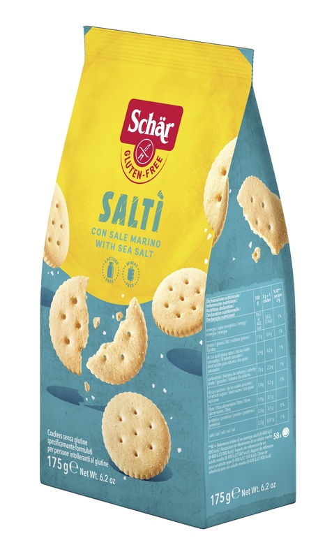SCHAR SALTI' CRACKER CON SALE MARINO SENZA LATTOSIO 175 G - Farmacia De Pasquale