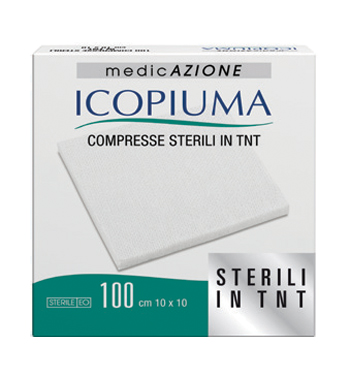 ICOPIUMA GARZA COMPRESSA IN TESSUTO NON TESSUTO ADESIVA 10X10 CM 100 PEZZI - Farmacia De Pasquale