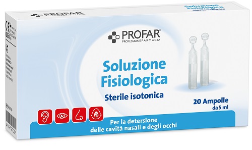SOLUZIONE FISIOLOGICA STERILE ISOTONICA PROFAR 20 AMPOLLE DA 5 ML - Farmacia De Pasquale