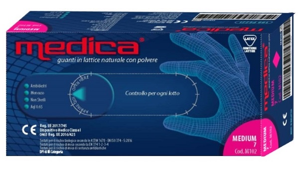 MEDICA GUANTO LATTICE N/STERILE CON POLVERE DM MISURA M 100 PEZZI - Farmacia De Pasquale