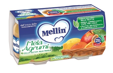 MELLIN OMOGENEIZZATO MELA AGRUMI 100 G 2 PEZZI - Farmacia De Pasquale