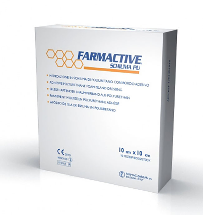 CEROTTO FARMACTIVE SCHIUMA IN POLIURETANO 10X10 CM 10 PEZZI - Farmacia De Pasquale