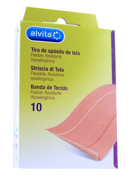 CEROTTO IN STRISCIA DI TELA ALVITA 10 X 6 CM 10 PEZZI - Farmacia De Pasquale