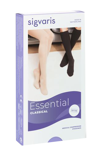 SIGVARIS 701 CCL1 TFQ COLLANT TOP FINE LUNGO PUNTA CHIUSA NERO M - Farmacia De Pasquale