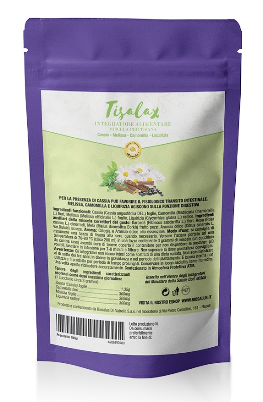 TISALAX MISCELA DI ERBE 100 G TAGLIO TISANA - Farmacia De Pasquale