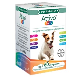 ATTIVO TABS ASTUCCIO DA 60 COMPRESSE ALTAMENTE APPETIBILI - Farmacia De Pasquale