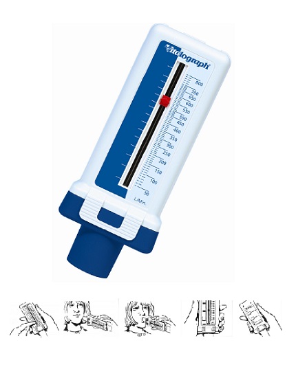 MISURATORE DI PICCO DI FLUSSO ESPIRATORIO. CONSENTE DI SORVEGLIARE EVENTUALI VARIAZIONI DEL FLUSSO FORNENDO INFORMAZIONI SULL'ANDAMENTO DELLA MALATTIA E SULL'EFFICACIA DEI FARMACI - Farmacia De Pasquale