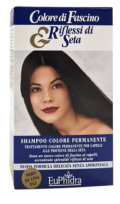 EUPHIDRA COLORE DI FASCINO & RIFLESSI DI SETA SHAMPOO COLORE PERMANENTE 41 NERO DI CINA 120 ML - Farmacia De Pasquale