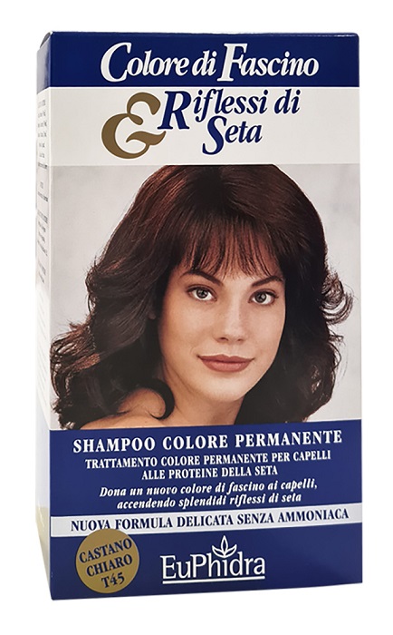 EUPHIDRA COLORE DI FASCINO & RIFLESSI DI SETA SHAMPOO COLORE PERMANENTE 45 CASTANO CHIARO 120 ML - Farmacia De Pasquale