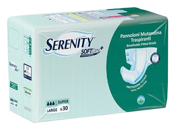 PANNOLONE PER INCONTINENZA A MUTANDINA SERENITY SOFTDRY+ ALOE SUPER LARGE 30 PEZZI - Farmacia De Pasquale