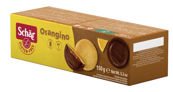 SCHAR ORANGINO BISCOTTI CON RIPIENO AL GUSTO DI ARANCIA RICOPERTI CON CIOCCOLATO 150 G - Farmacia De Pasquale