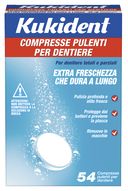 KUKIDENT CLEANSER FRESCH 54 COMPRESSE PULIZIA PROTESI DENTARIE - Farmacia De Pasquale