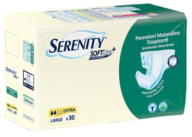 PANNOLONE MUTANDINA PER INCONTINENZA SERENITY SOFTDRY+ EXTRA TAGLIA LARGE 30 PEZZI - Farmacia De Pasquale