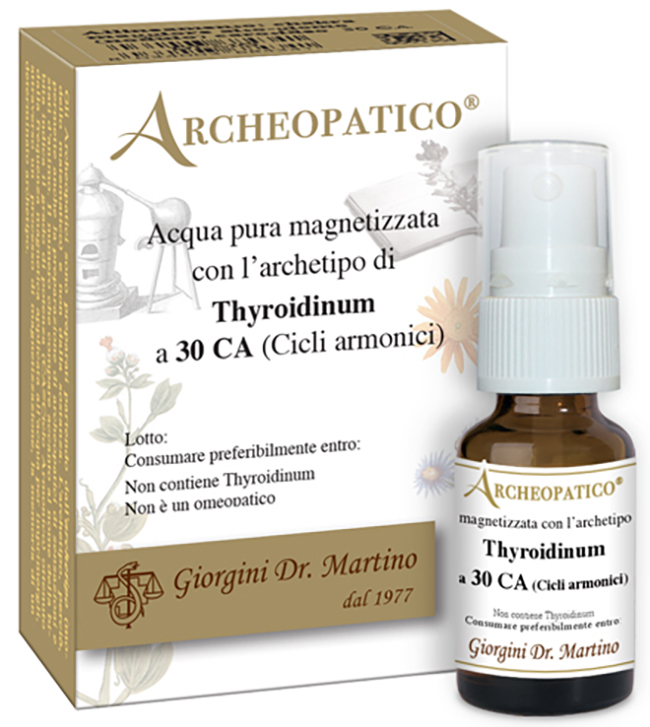 ARCHEOPATICO ACQUA PURA MAGNETIZZATA CON ARCHETIPO THYROIDINUM A 30 CICLI ARMONICI 10 ML - Farmacia De Pasquale