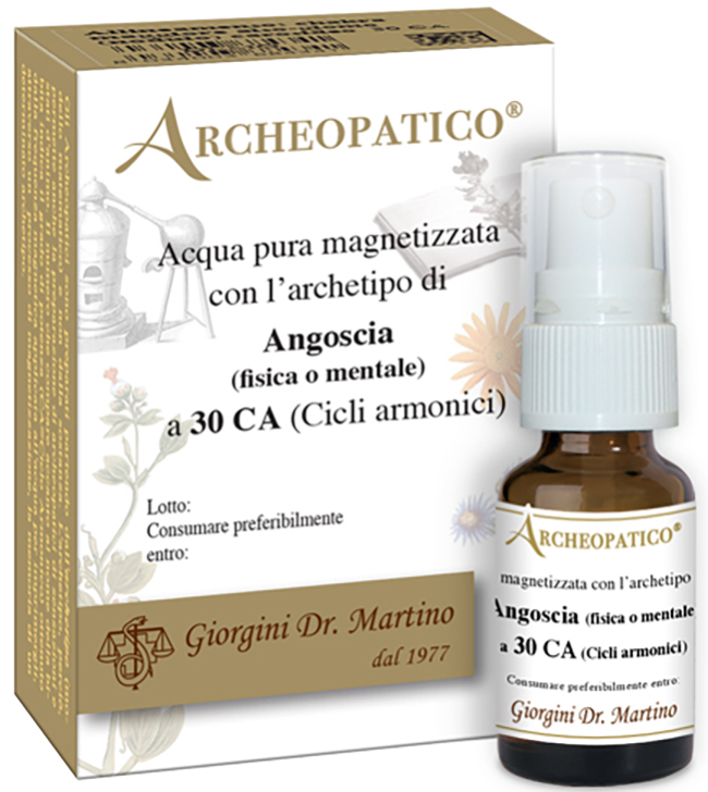 ARCHEOPATICO ACQUA PURA MAGNETIZZATA CON ARCHETIPO ANGOSCIA FISICA O MENTALE A 30 CICLI ARMONICI 10 ML - Farmacia De Pasquale