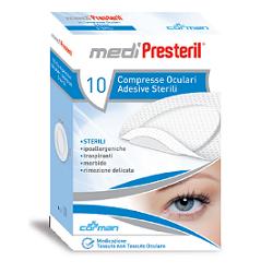 GARZA COMPRESSA OCULARE MEDIPRESTERIL ADESIVA TNT 6,5X9,5CM 10 PEZZI - Farmacia De Pasquale