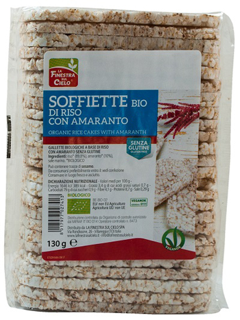 SOFFIETTE DI RISO CON AMARANTO BIO 130 G - Farmacia De Pasquale