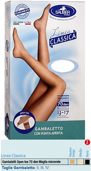 SAUBER GAMBALETTO OPEN TOE MAGLIA MICRORETE 70 DEN COLORE NEUTRO BEIGE TAGLIA 4 LINEA CLASSICA - Farmacia De Pasquale