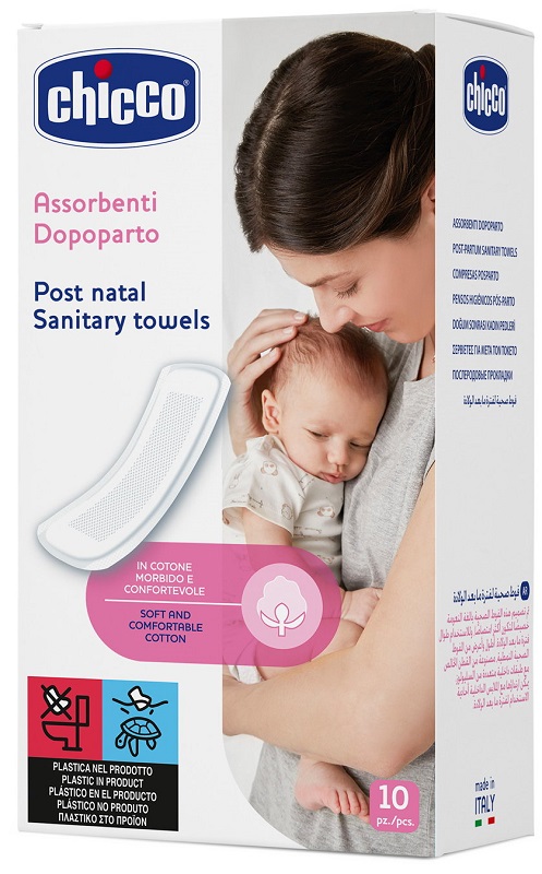 CHICCO MAMMA DONNA ASSORBENTI POSTPARTO COTONE 10 PEZZI - Farmacia De Pasquale