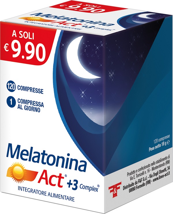 MELATONINA ACT +3 COMPLEX 120 COMPRESSE - Farmacia De Pasquale