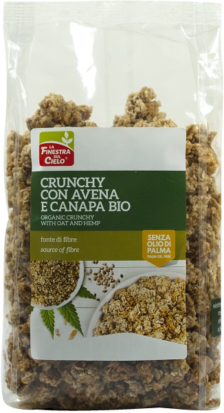 FSC CRUNCHY CON AVENA E CANAPA BIO AD ALTO CONTENUTO DI FIBRA CON OLIO DI GIRASOLE E SENZA OLIO DI PALMA 375 G - Farmacia De Pasquale