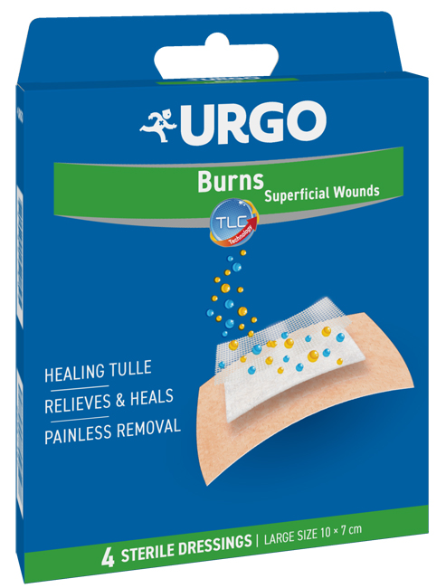 URGO CEROTTO PER USTIONI E FERITE 100X70 MM 4 PEZZI - Farmacia De Pasquale