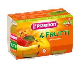 PLASMON OMOGENEIZZATO 4 FRUTTI 2 X 104 G - Farmacia De Pasquale