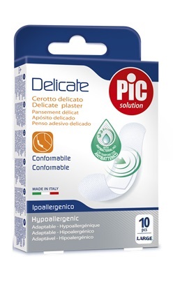 CEROTTO PIC DELICATE 25X72 MM ANTIBATTERICO 10 PEZZI - Farmacia De Pasquale