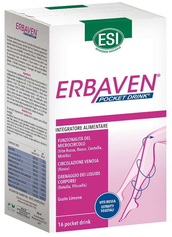 ESI ERBAVEN 16 POCKET DRINK X 20 ML GUSTO LIMONE - Farmacia De Pasquale