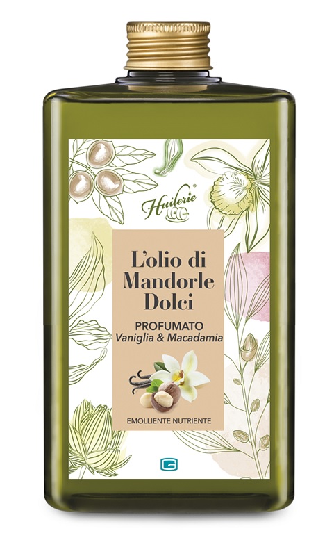 HUILERIE L'OLIO DI MANDORLE DOLCI PROFUMATO VANIGLIA & MACADAMIA 300 ML - Farmacia De Pasquale