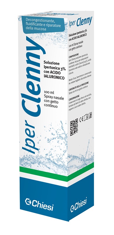 IPER CLENNY SPRAY NASALE EROGAZIONE CONTINUA SOLUZIONE IPERTONICA CON ACIDO IALURONICO 100 ML - Farmacia De Pasquale