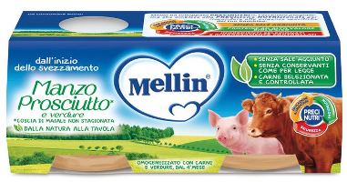 MELLIN OMOGENEIZZATO MANZO PROSCIUTTO CON VERDURE - Farmacia De Pasquale