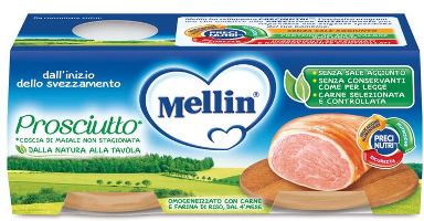 MELLIN OMOGENEIZZATO PROSCIUTTO 2 X 120 G - Farmacia De Pasquale