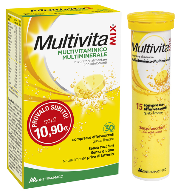 MULTIVITAMIX SENZA ZUCCHERO 30 COMPRESSE EFFERVESCENTI - Farmacia De Pasquale