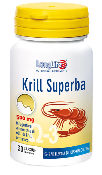 LONGLIFE KRILL SUPERBA 30 CAPSULE INODORI DA 600 MG - Farmacia De Pasquale