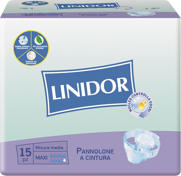 PANNOLONE LINIDOR A CINTURA MAXI MISURA MEDIA 15 PEZZI - Farmacia De Pasquale