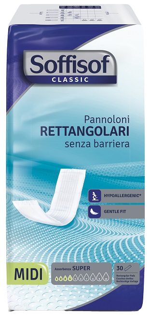SOFFISOF CLASSIC PANNOLONE RETTENGOLARE SENZA BARRIERA 30 PEZZI - Farmacia De Pasquale