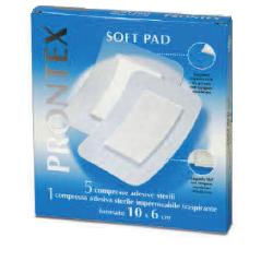 GARZA COMPRESSA PRONTEX SOFT PAD 10X6 CM 6 PEZZI (5 TNT + 1 IMPERMEABILE AQUA PAD) - Farmacia De Pasquale