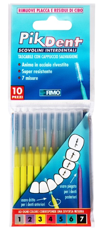 PIKDENT STUZZICOLINO 3 GIALLO 10 PEZZI - Farmacia De Pasquale