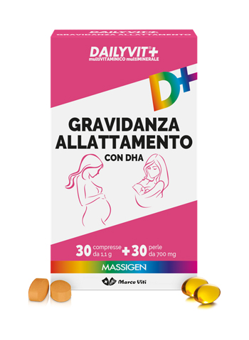 MASSIGEN GRAVIDANZA ALLATTAMENTO CON ACIDO FOLICO MULTIVITAMINICO E MULTIMINERALE 30 COMPRESSE RIVESTITE DA 1,1 G + 30 PERLE DA 700 MG - Farmacia De Pasquale