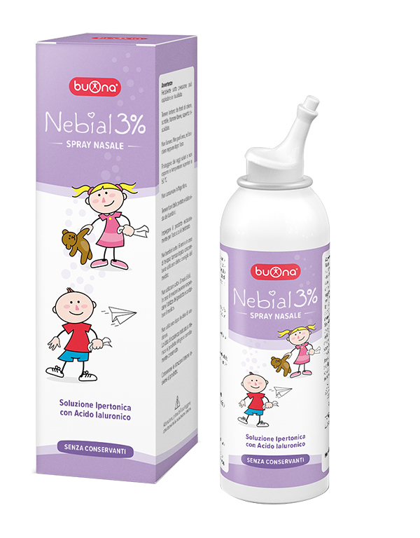 NEBIAL SOLUZIONE SALINA IPERTONICA DI SODIO CLORURO AL 3% CON ACIDO IALURONICO SPRAY NASALE 100 ML - Farmacia De Pasquale