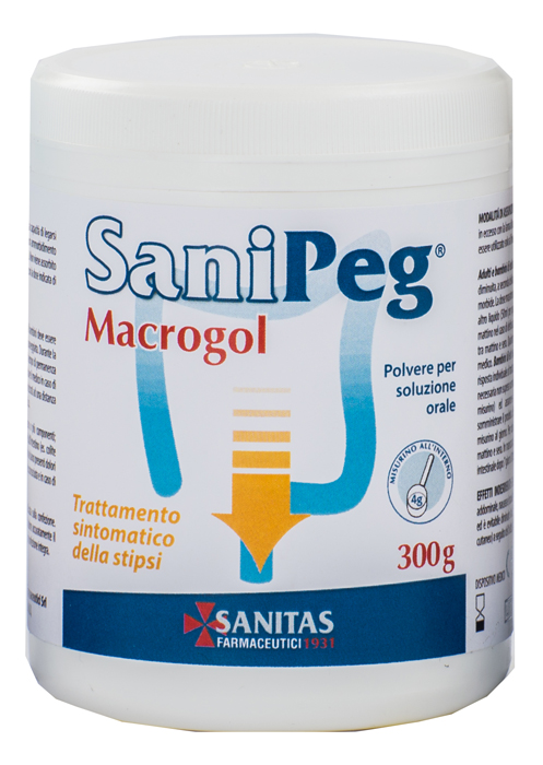 SANIPEG MACROGOL POLVERE PER SOLUZIONE ORALE BARATTOLO 300 G - Farmacia De Pasquale