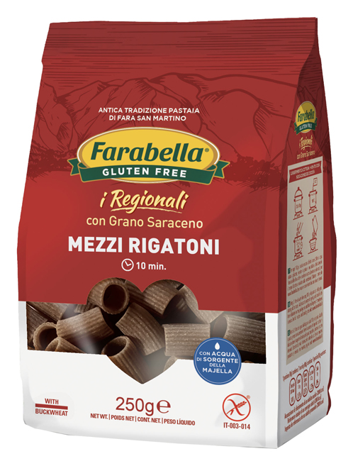 FARABELLA MEZZI RIGATONI AL GRANO SARACENO 250 G - Farmacia De Pasquale