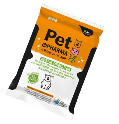 PET IN PHARMA SALVIETTINE ORECCHIE CANE 30 PEZZI - Farmacia De Pasquale