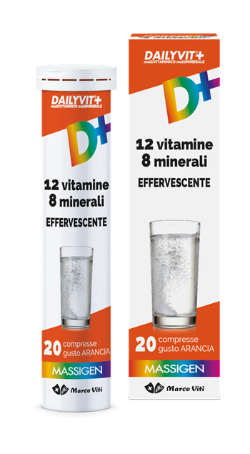MASSIGEN DAILYVIT 12 VITAMINE 8 MINERALI EFFERVESCENTE 20 COMPRESSE - Farmacia De Pasquale