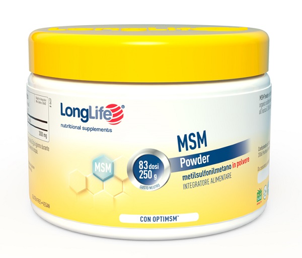 LONGLIFE MSM POWDER 250 G - Farmacia De Pasquale