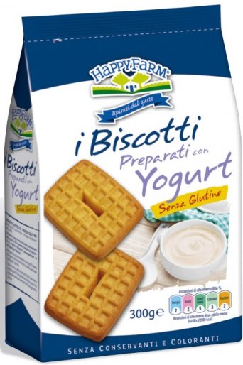HAPPY FARM BISCOTTI YOGURT SENZA ZUCCHERO 300 G - Farmacia De Pasquale